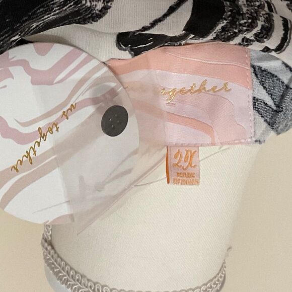 US Together Plus Empire Waist Dress Black/White/Floral Size 2X - Picture 6 of 14